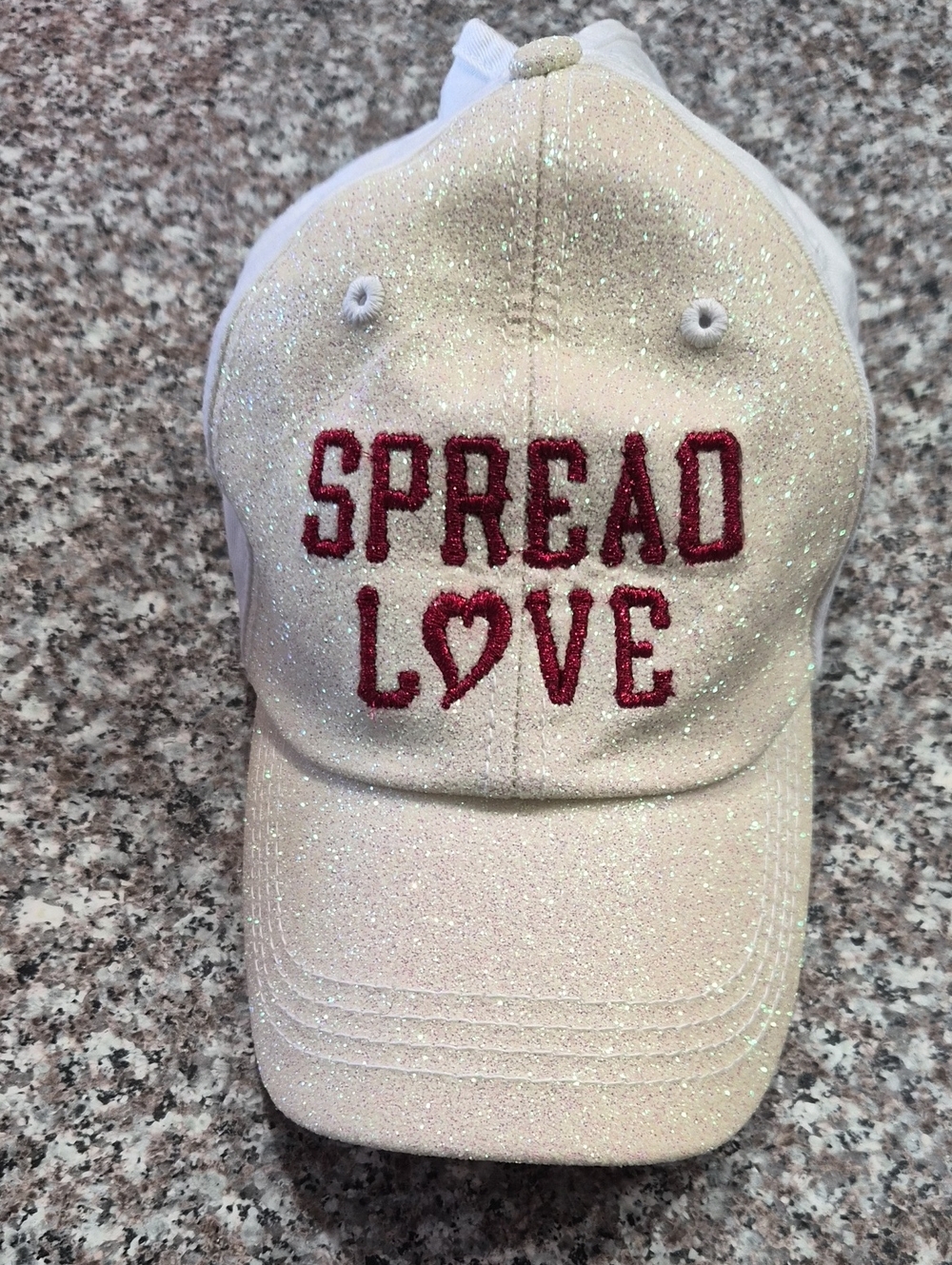 Spread Love Glitter Baseball Cap